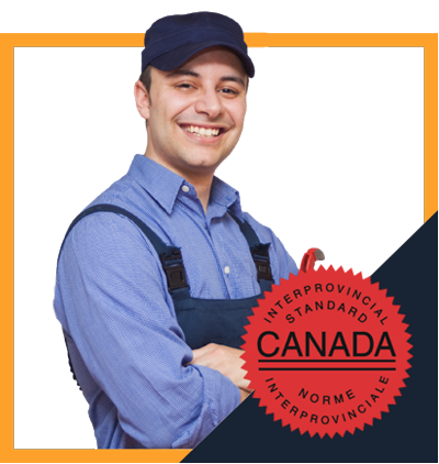 Plumber with The Red Seal Standard logo