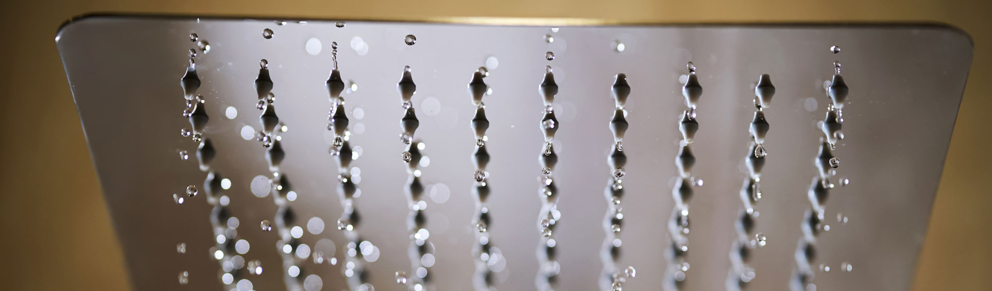 Water falling from a shower head.